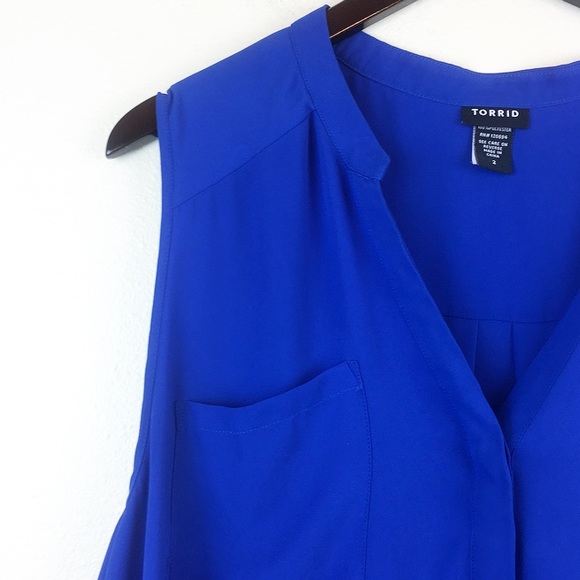 torrid Tops - Torrid Women's Blouse Size 2 Blue Sleeveless Sheer